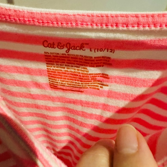 Girls' Striped Knit Maxi Dress - Cat & Jack™ Neon Pink L 10/12 - Picture 5 of 6